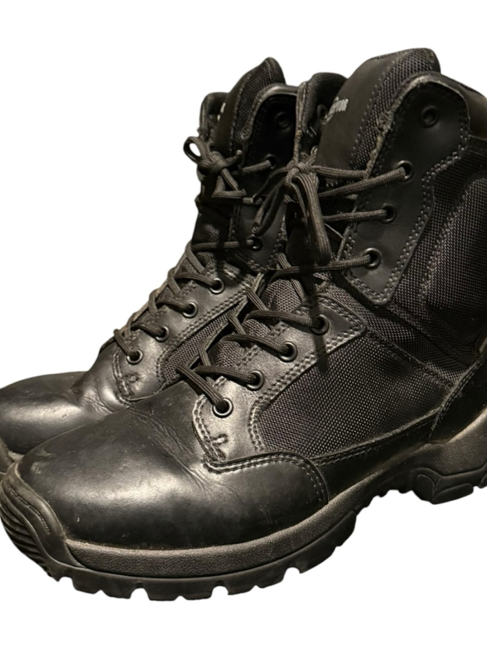 Interceptor Men’s MNIN48DP001 Black Leather Mid Lace Up Size 9 Combat Boots